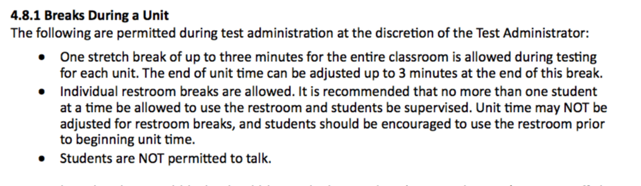 parcc test rules