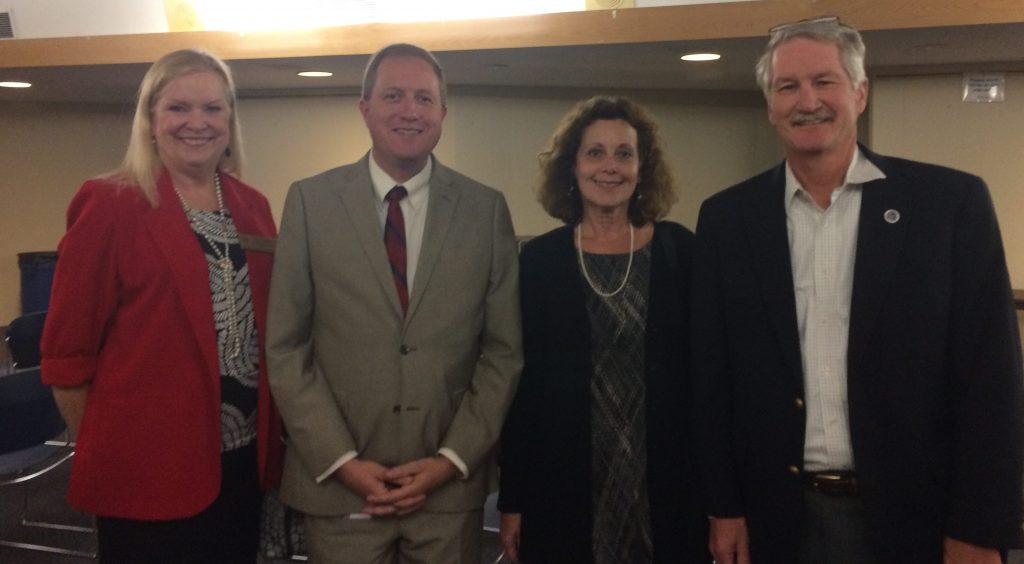 Councilman Vicki Almond, Councilman David Marks, Towson High PTSA President Cheri Pegues, Del. Steve Lafferty